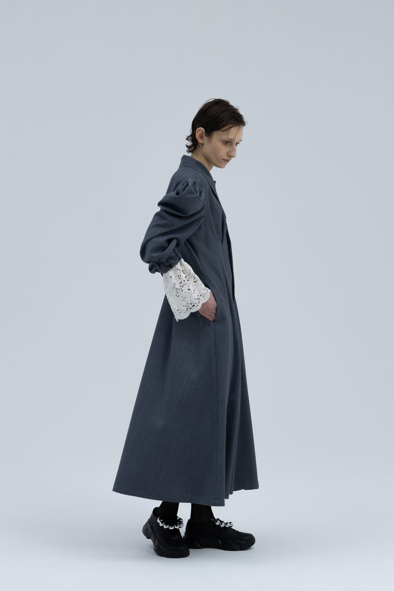 Puff Sleeve Wool Coat Dress / TW – MIKAGE SHIN