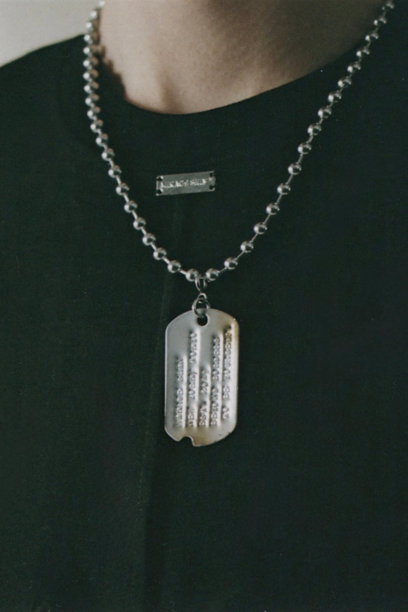 再入荷】Burnt Dog Tag Ball Chain Necklace – MIKAGE SHIN
