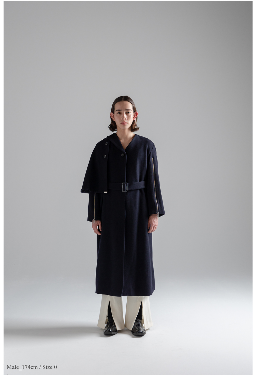 Cape Layered Zipper Trench Coat – MIKAGE SHIN