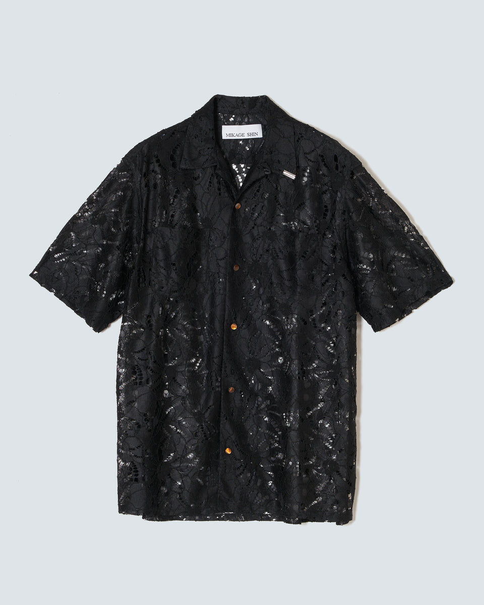 mikage shin Pearl Button Lace Shirt23ss-