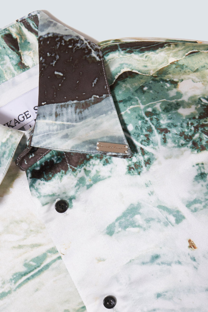 Open Sleeve Air Shirt Jacket / Green Marble & Sand – MIKAGE SHIN