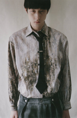 [Reservation product] Misbuttoned Draping Dress Shirt