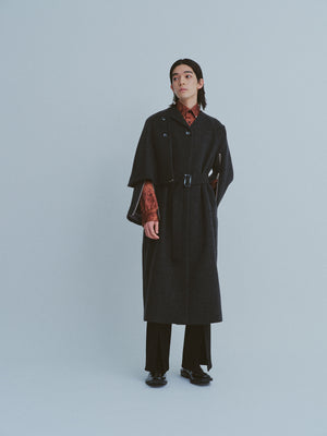 斗篷分层拉链风衣