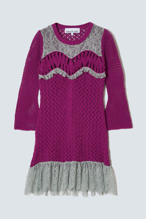 【予約商品】Lace Docking Heart Knit