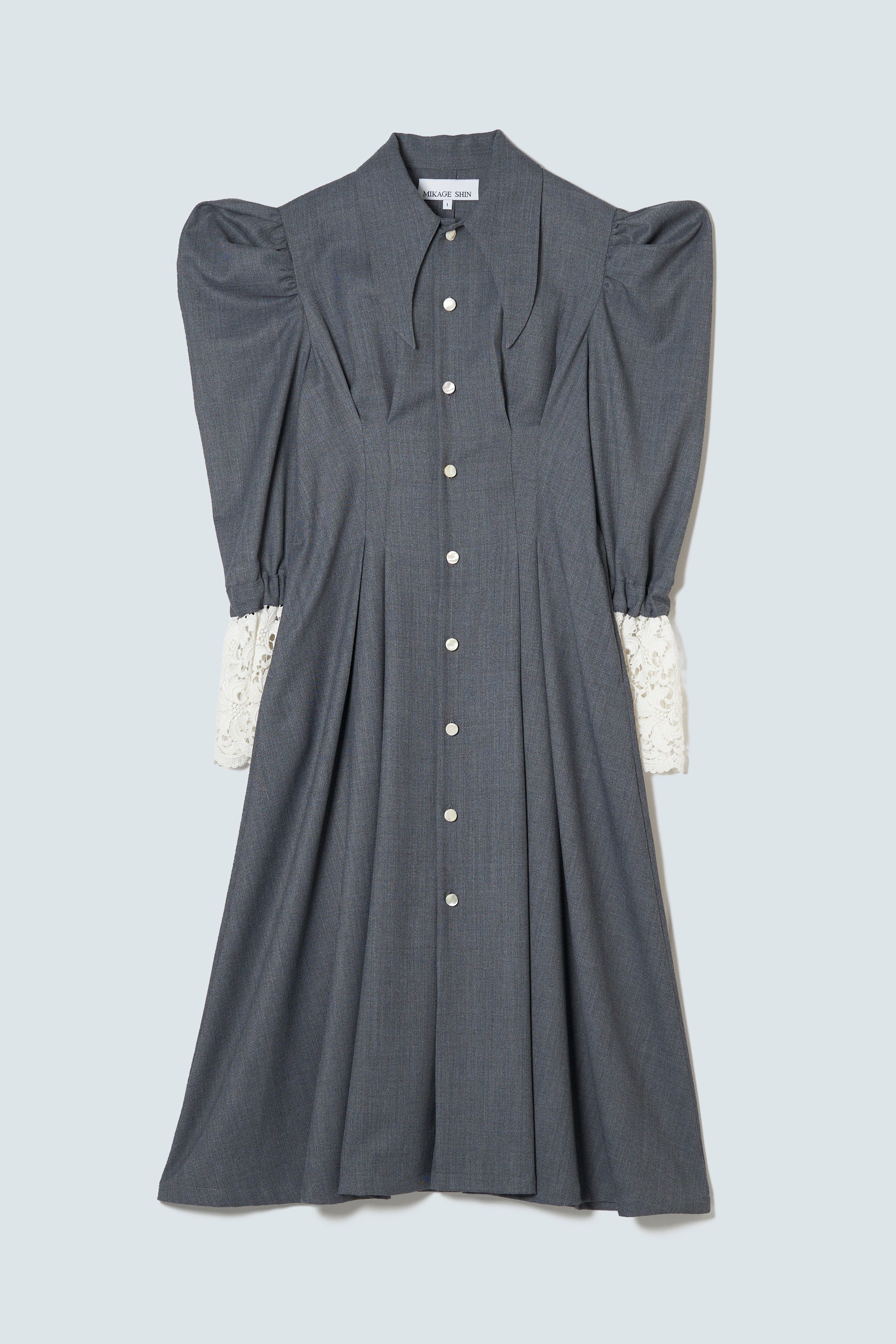puff sleeve pleated jacket dress – shéller / シェリエ