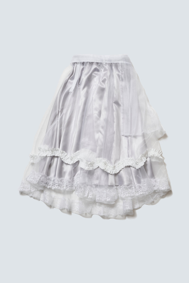 【予約商品】Sheer Pleats Belt Lace Skirt
