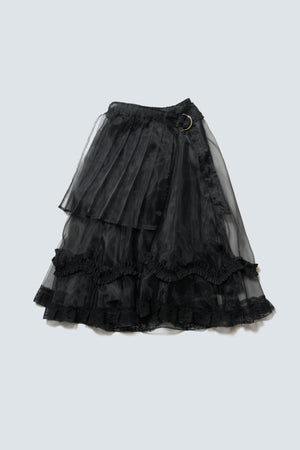 【予約商品】Sheer Pleats Belt Lace Skirt