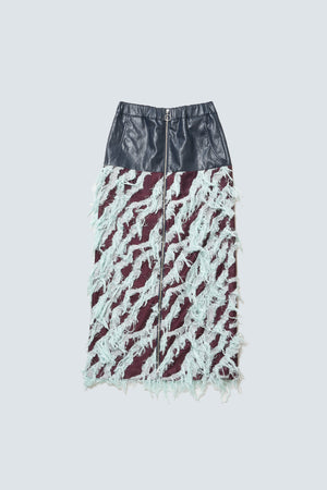 【予約商品】Lame Hand Cut Jacquard Double Zipper Skirt