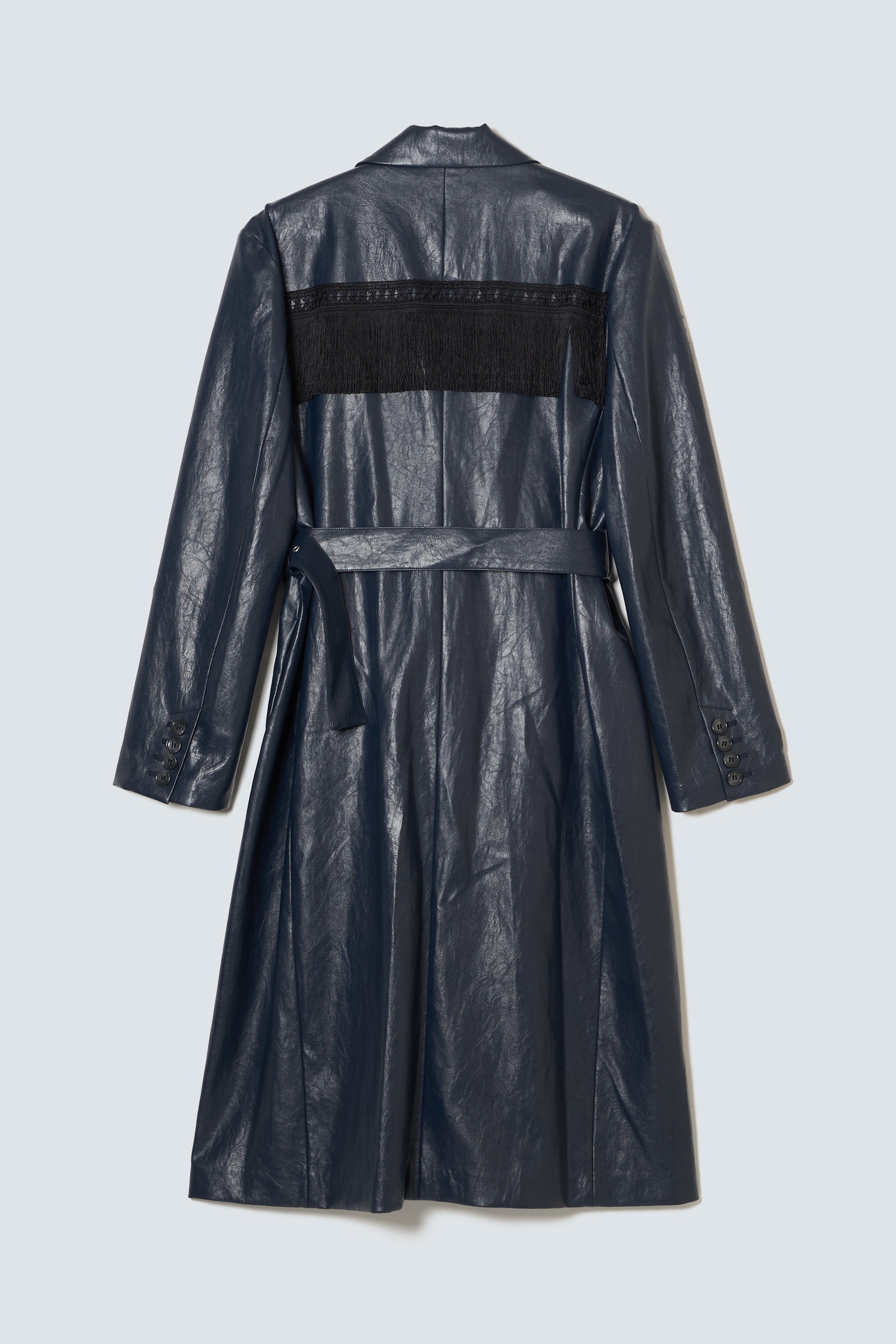 Leather Fringe Long Coat(Black) – MIKAGE SHIN