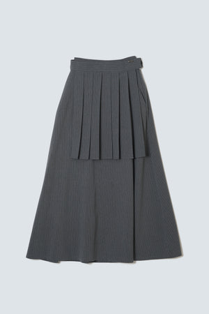 【予約商品】Pleats Belt Skirt / Pin Stripe