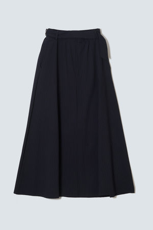 【予約商品】Pleats Belt Skirt / Pin Stripe