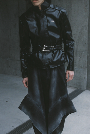 【予約商品】Vegan Leather Stand Collar Blouson