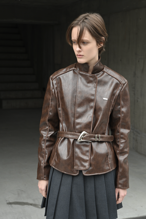 【予約商品】Vegan Leather Stand Collar Blouson
