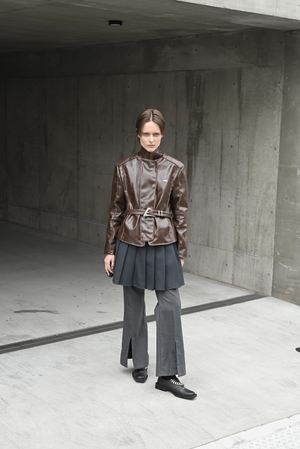 【予約商品】Vegan Leather Stand Collar Blouson