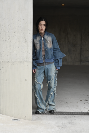 【予約商品】Sharp Lapel Fin Layer Denim Blouson