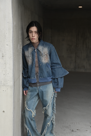 【予約商品】Sharp Lapel Fin Layer Denim Blouson