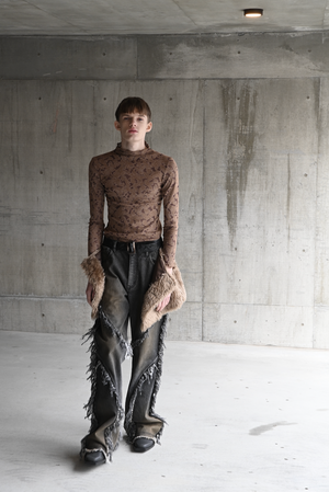 【予約商品】Oil Washed Fringe Denim