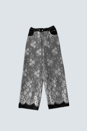 【予約商品】Lace Docking Denim Pants