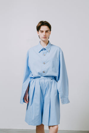 【予約商品】Coin Button Stripe Cotton Shirt
