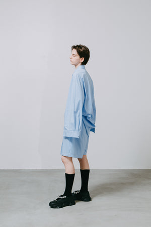 【予約商品】Coin Button Stripe Cotton Shirt