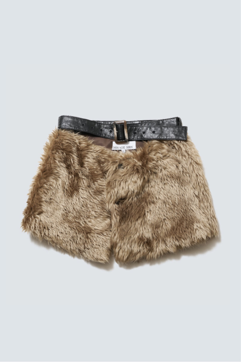 FUR LAYERING BELT SKIRT