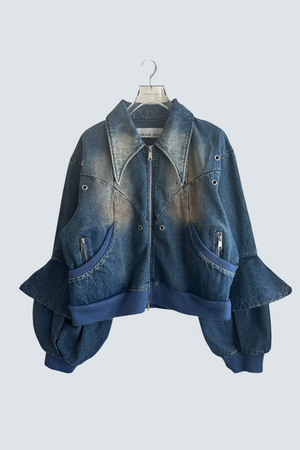 【予約商品】Sharp Lapel Fin Layer Denim Blouson