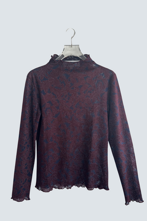 【予約商品】Flocking Paisley Sheer Tops