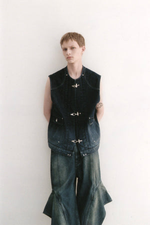 【26SS予約商品】Silver Buckle Denim Vest