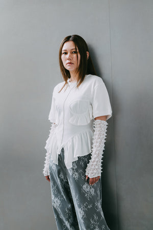 【予約商品】Lace Docking Denim Pants