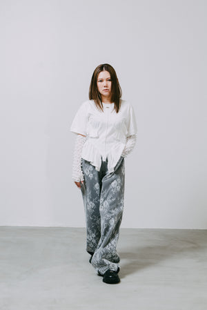 【予約商品】Lace Docking Denim Pants