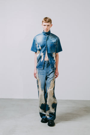 【予約商品】Heat-Scorched Bleach Denim Shirt