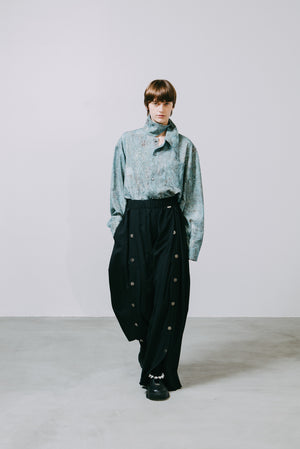 【予約商品】Coin Button Double Tuck Wide Pants