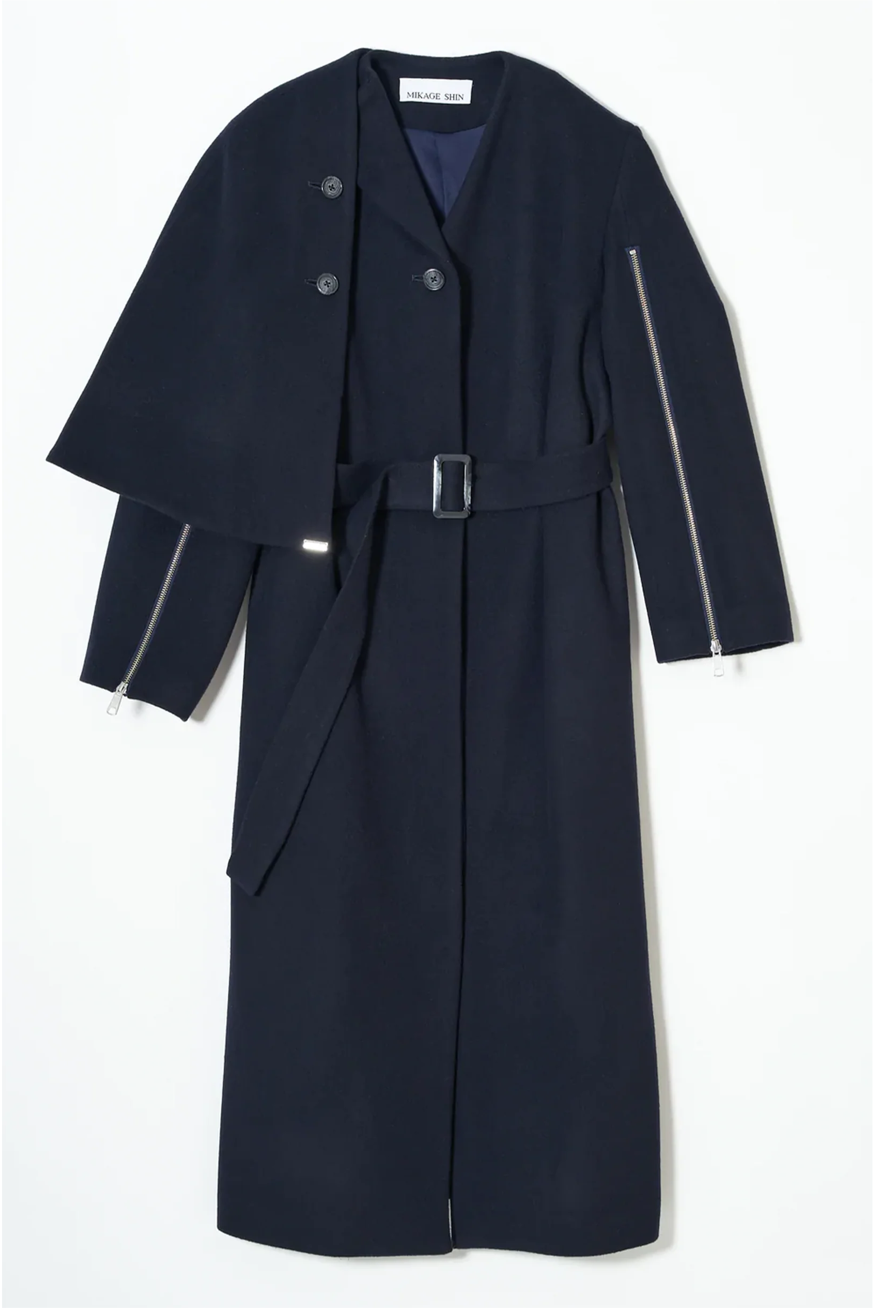 Cape Layered Zipper Trench Coat – MIKAGE SHIN