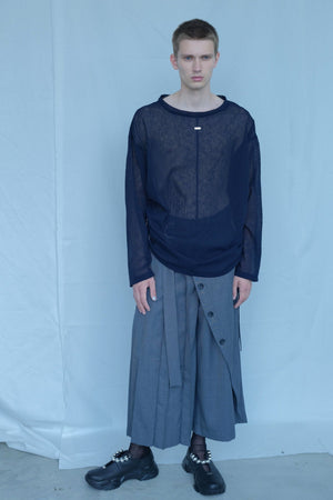 “Kasumi” Sheer  Layer Tops(NAVY)