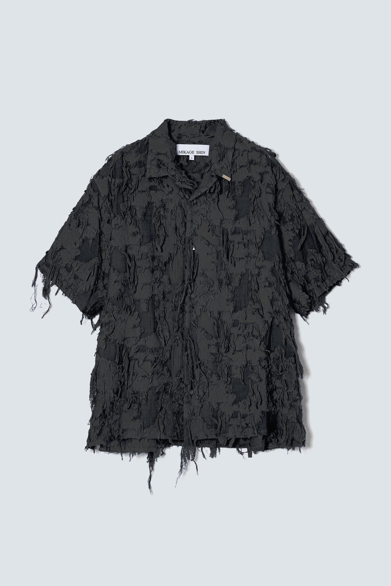 Overdyed Cut Jacquard Half Shirt