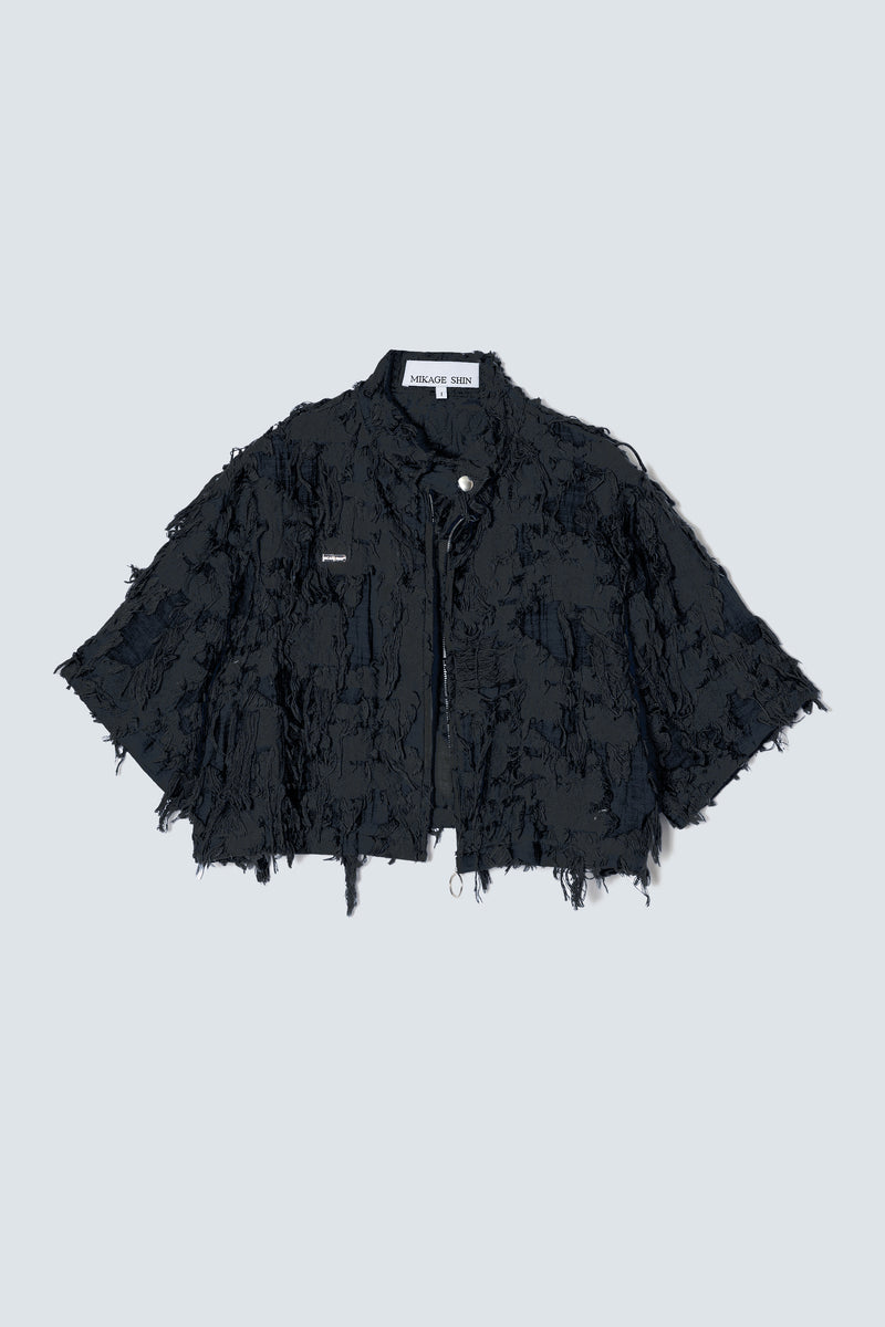 Overdyed Cut Jacquard Short Jacket