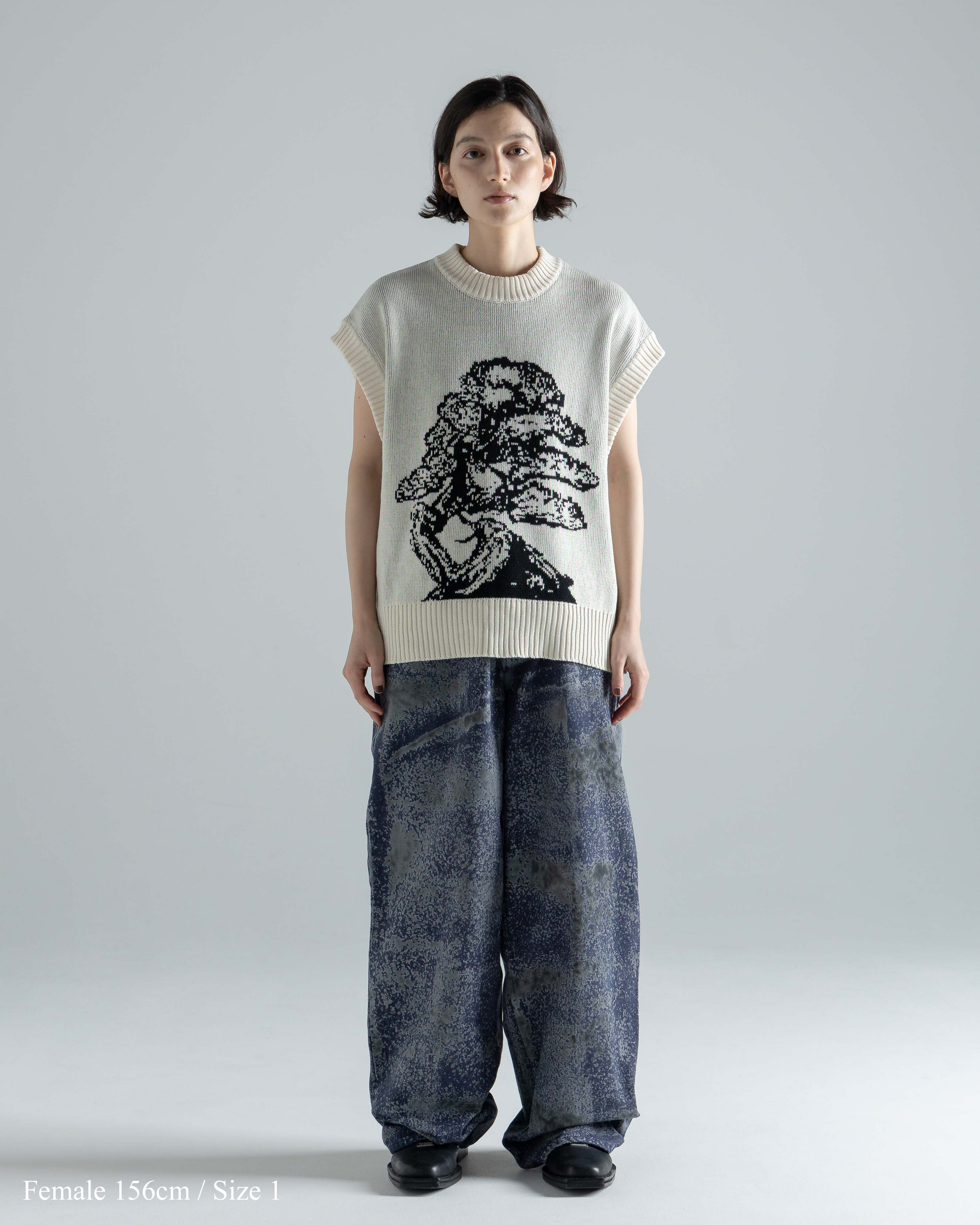 希少　美品　イッセイミヤケ　オールスタイル期　デザインニット　ベスト 70~81s ISSEY MIYAKE Linen Knit 