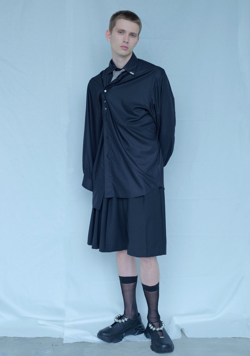 【予約商品】Misbuttoned Draping Dress Shirt