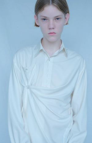 【予約商品】Misbuttoned Draping Dress Shirt