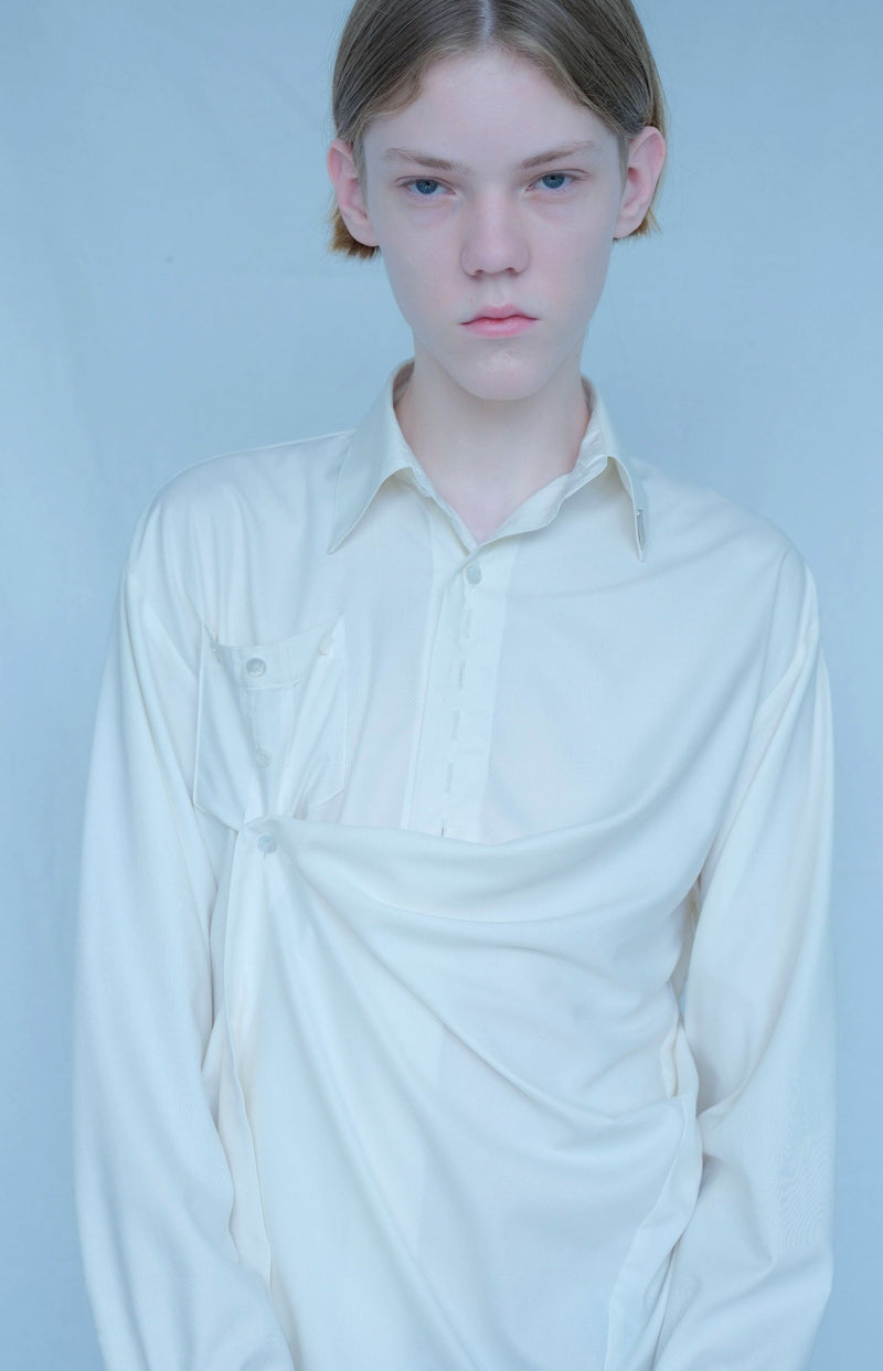 【予約商品】Misbuttoned Draping Dress Shirt