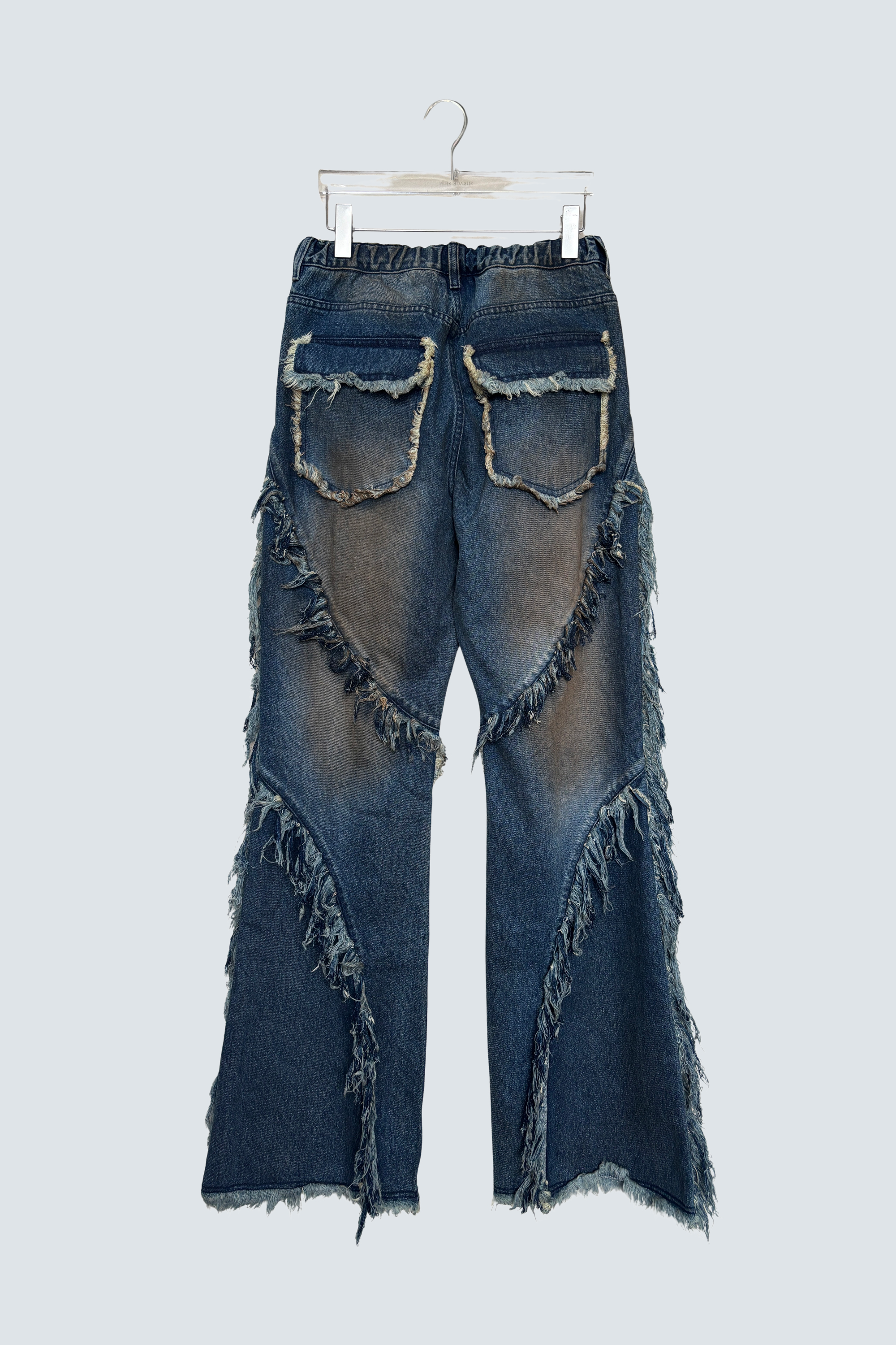 26SS予約商品】Double Fringe Washed Flare Denim Pants 26SS予約商品】Double Fringe Washed Flare Denim Pants