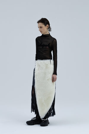 【予約商品】Detachable Fur  Leather Fringe Skirt