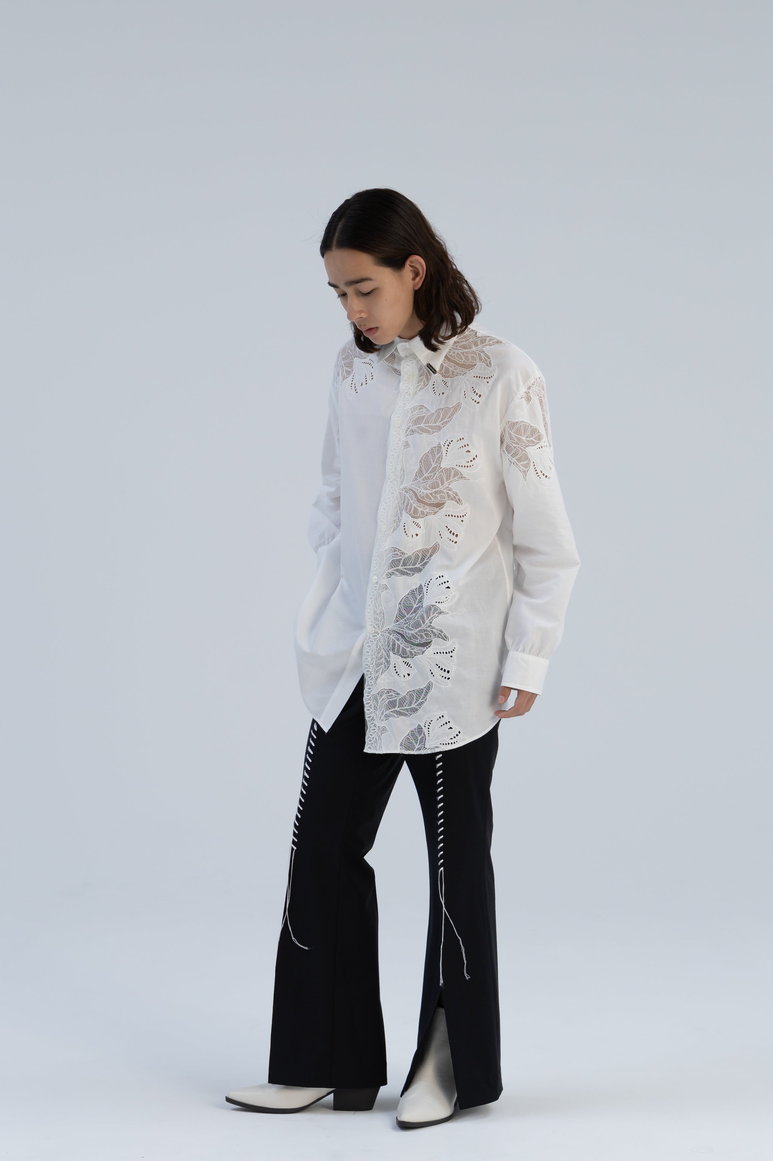 Lace Docking Dress Shirt – MIKAGE SHIN