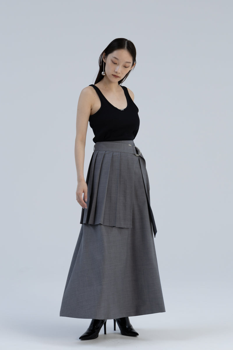 Pleat Belt Skirt