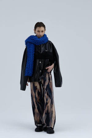 【Coming Soon】Versatile Spiky Embroidery Knit Long Muffler