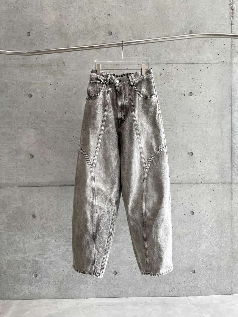 [Reservation product] 3D Cutting Balloon Denim Pants