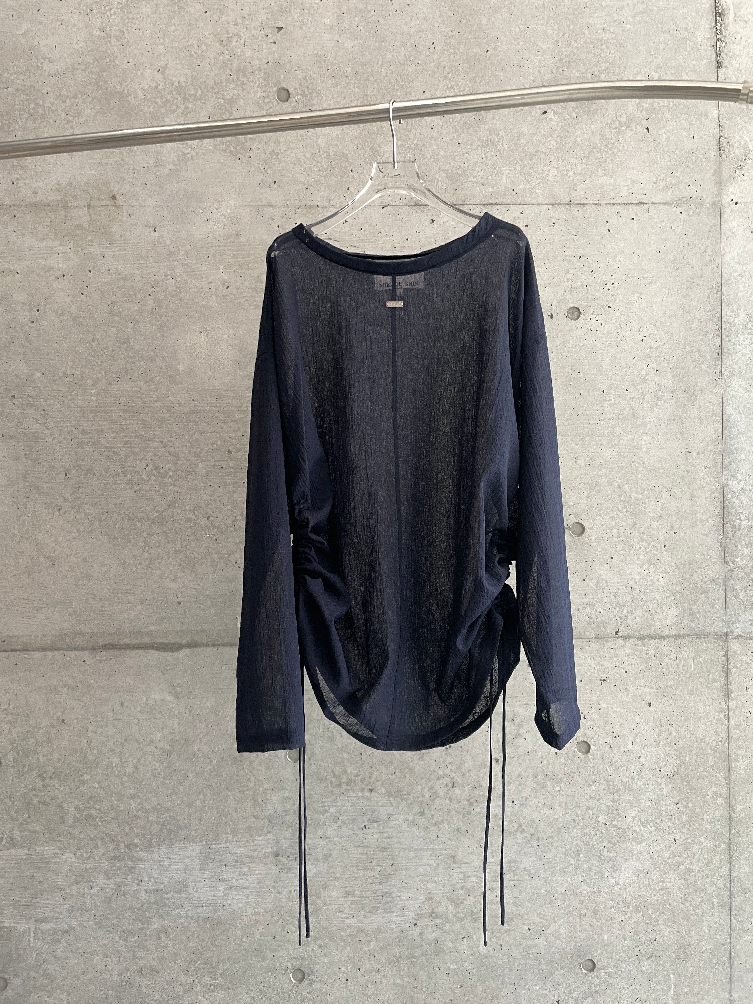 MIKAGE SHIN◆ミカゲシン/長袖ブラウス/0/--/BLK/22ps-0402 MIKAGE SHIN(ミカゲシン) レースシャツ 23SS-0405 ブラック