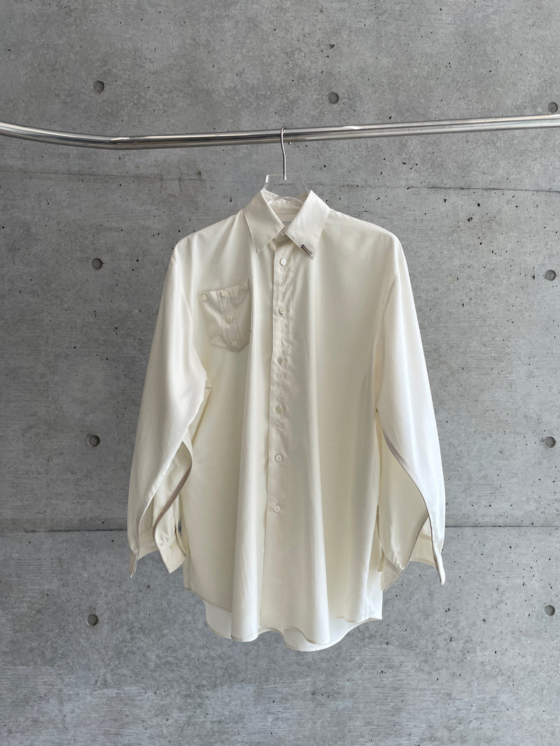 [Reservation product] Misbuttoned Draping Dress Shirt