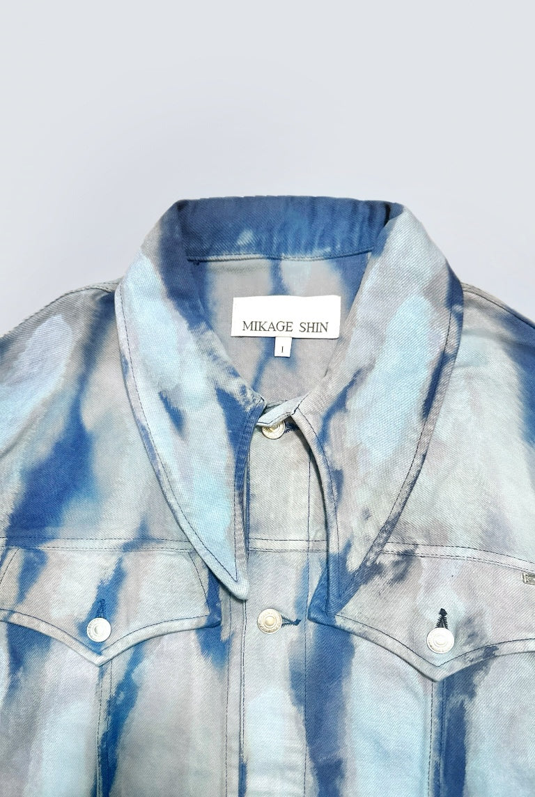 Hand Effected Denim Jacket Hand(Blue)