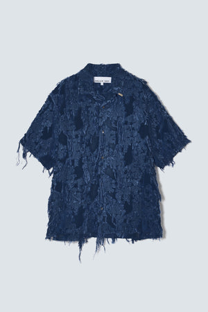 Overdyed Cut Jacquard Half Shirt
